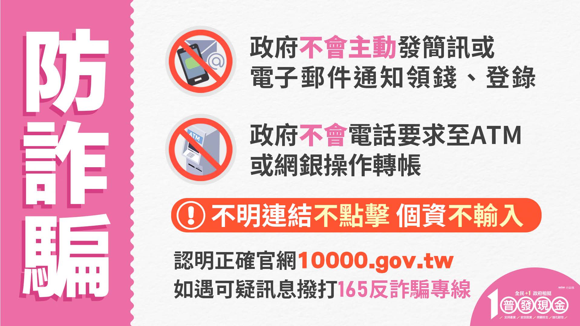 2 (政策宣導)發放現金一萬元正確網站及發放現金一萬元圖卡